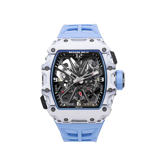 RM 35-03 Rafael Nadal — tonneau case, skeleton dial, front view
