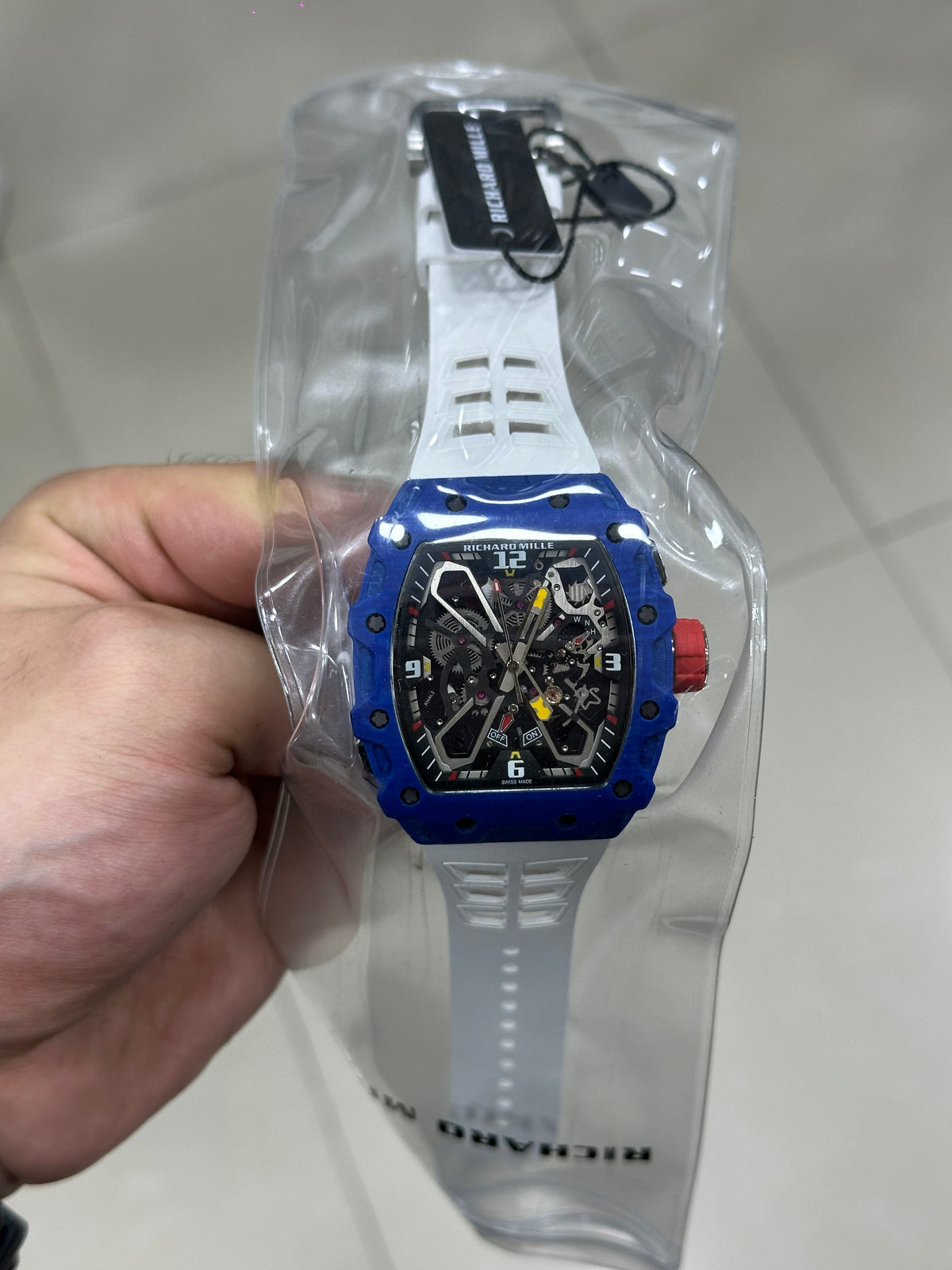 RM35-03 Rafael Nadal blue quartz — angled view in daylight