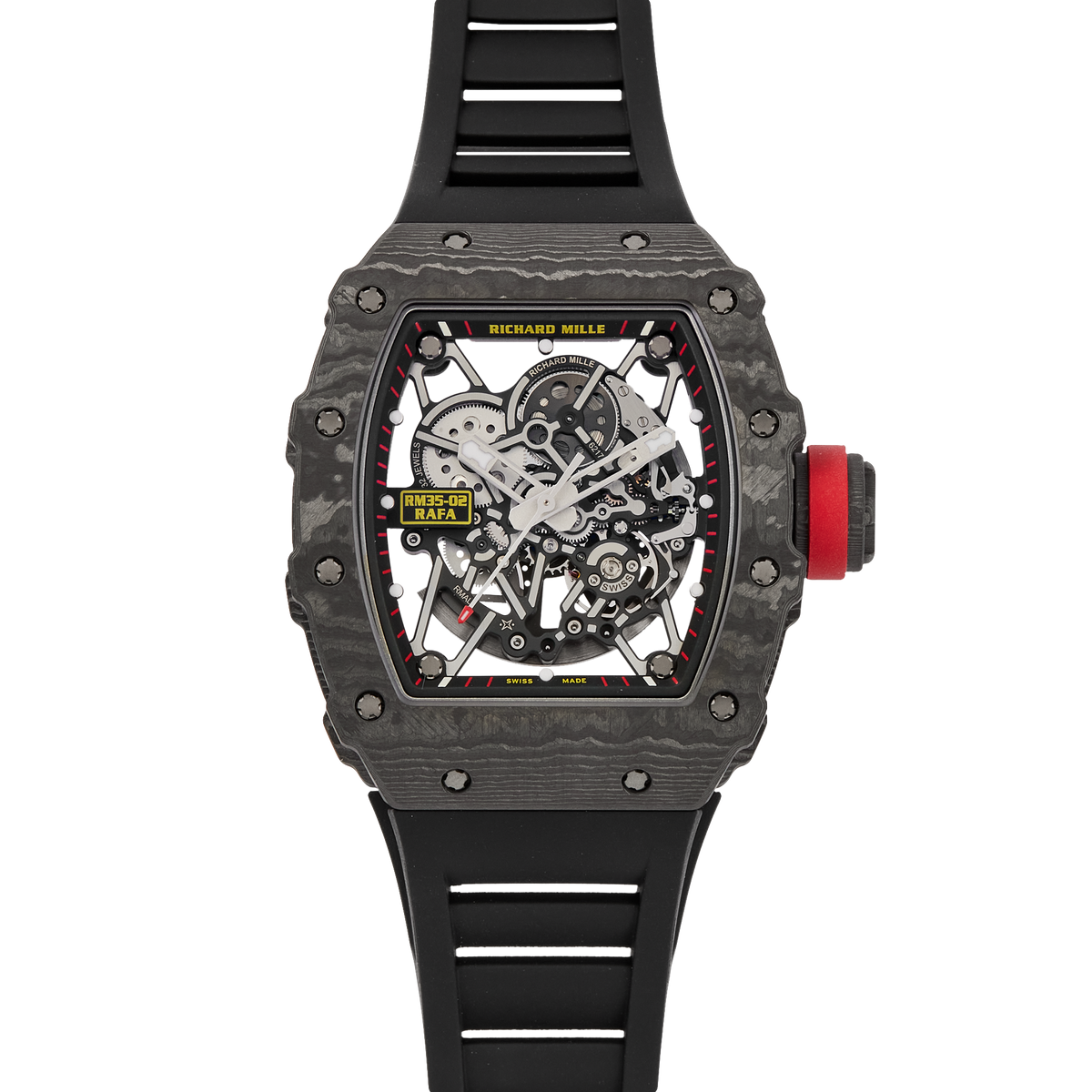 RM35-02 Rafael Nadal — skeleton dial and hands close-up