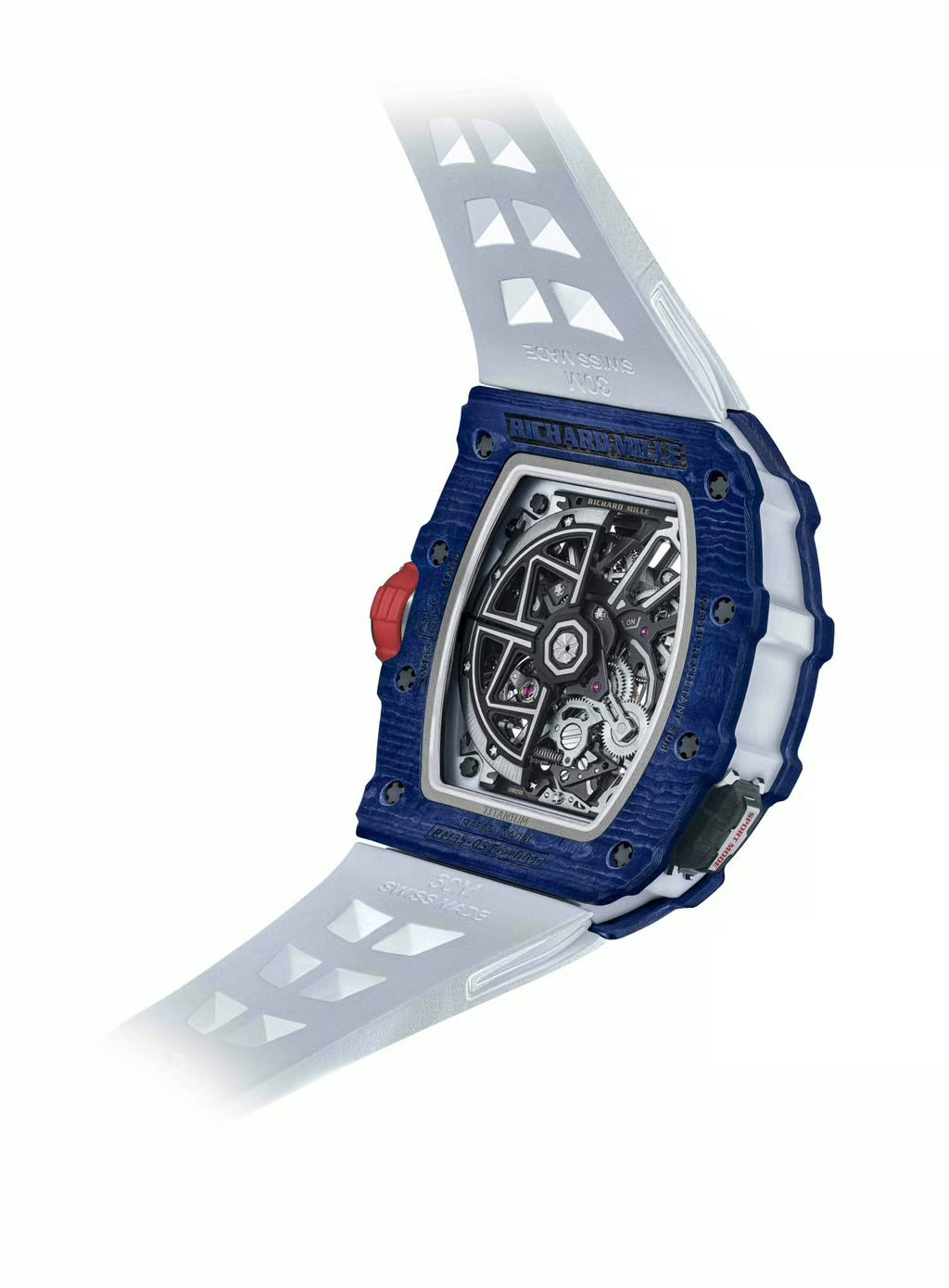 RM35-03 Rafael Nadal blue quartz — case profile and crown