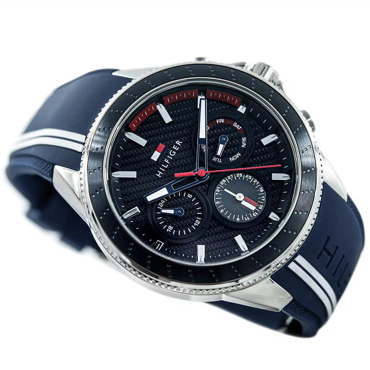 Tommy Hilfiger multifunction watch — case profile and crown
