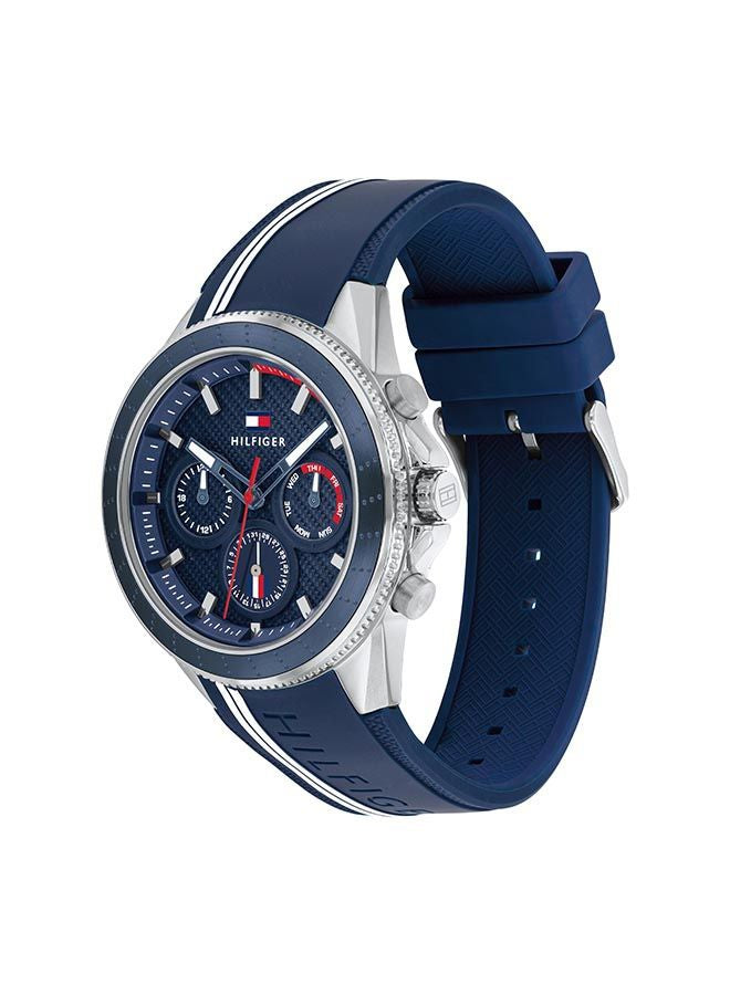 Tommy Hilfiger multifunction watch — dial and sub-dials close-up
