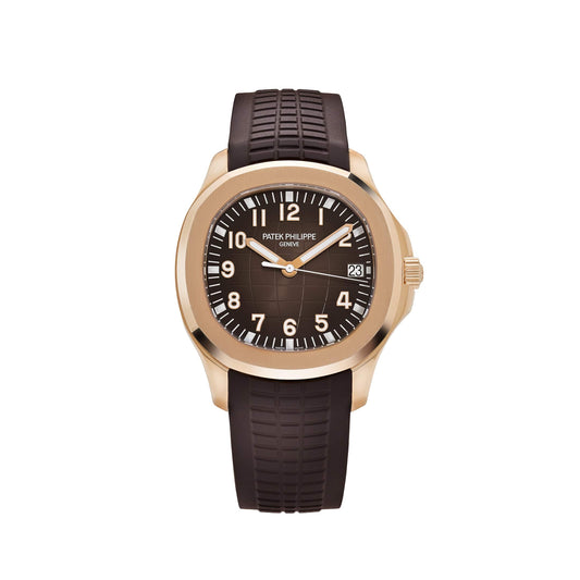 Aquanaut — rose gold case, embossed dial, front view
