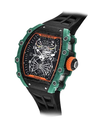 RM21-02 — skeleton dial and open lower dial close-up