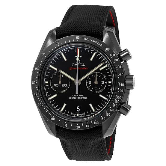 Speedmaster, black dial — dial and sub-dials close-up