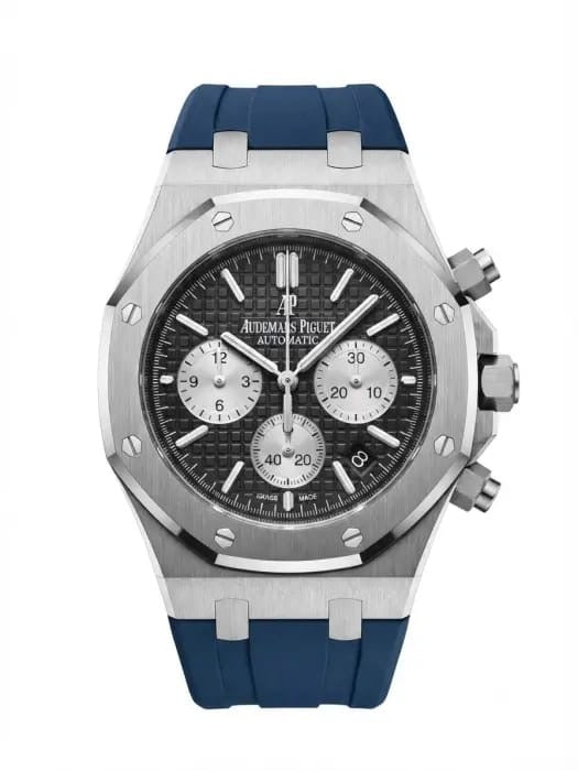 Audemars piguet - royal oak chronograph - with a blue rubber strap