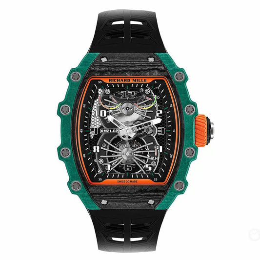 RM21-02 — tonneau case, skeleton dial, front view