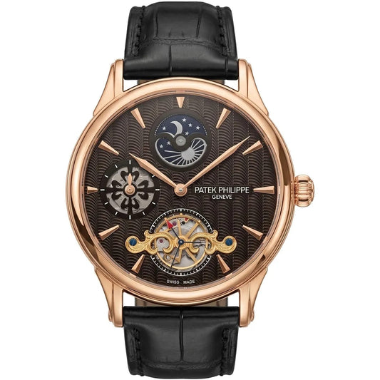 Patek Philippe Men’s Rose Gold Brown Dial Open-Heart Watch