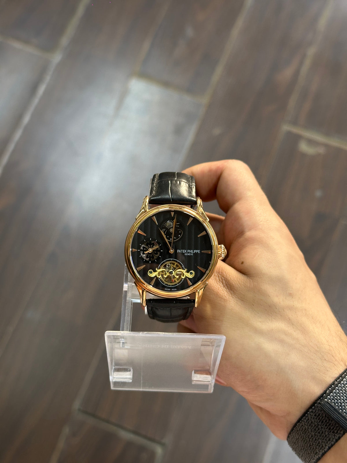 Patek Philippe Men’s Rose Gold Brown Dial Open-Heart Watch
