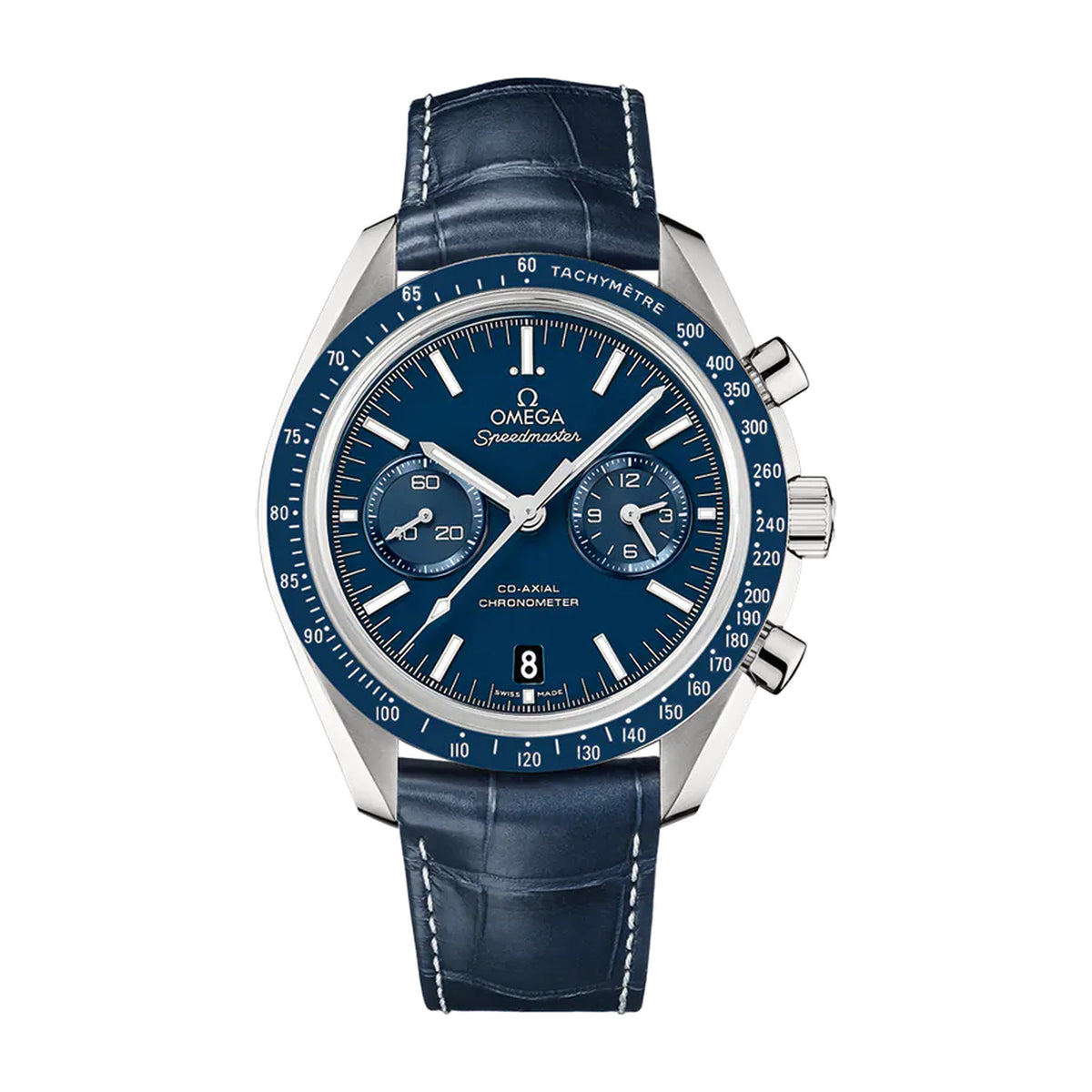 Speedmaster — 44.25mm titanium case, two counters, front view