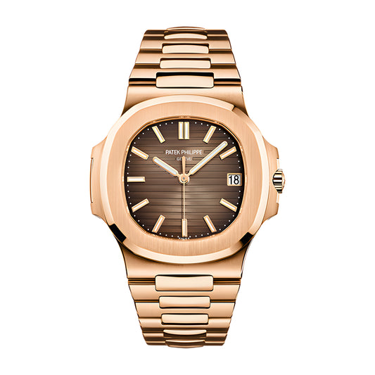 Nautilus 5712/1A-001 — rose gold case, front view