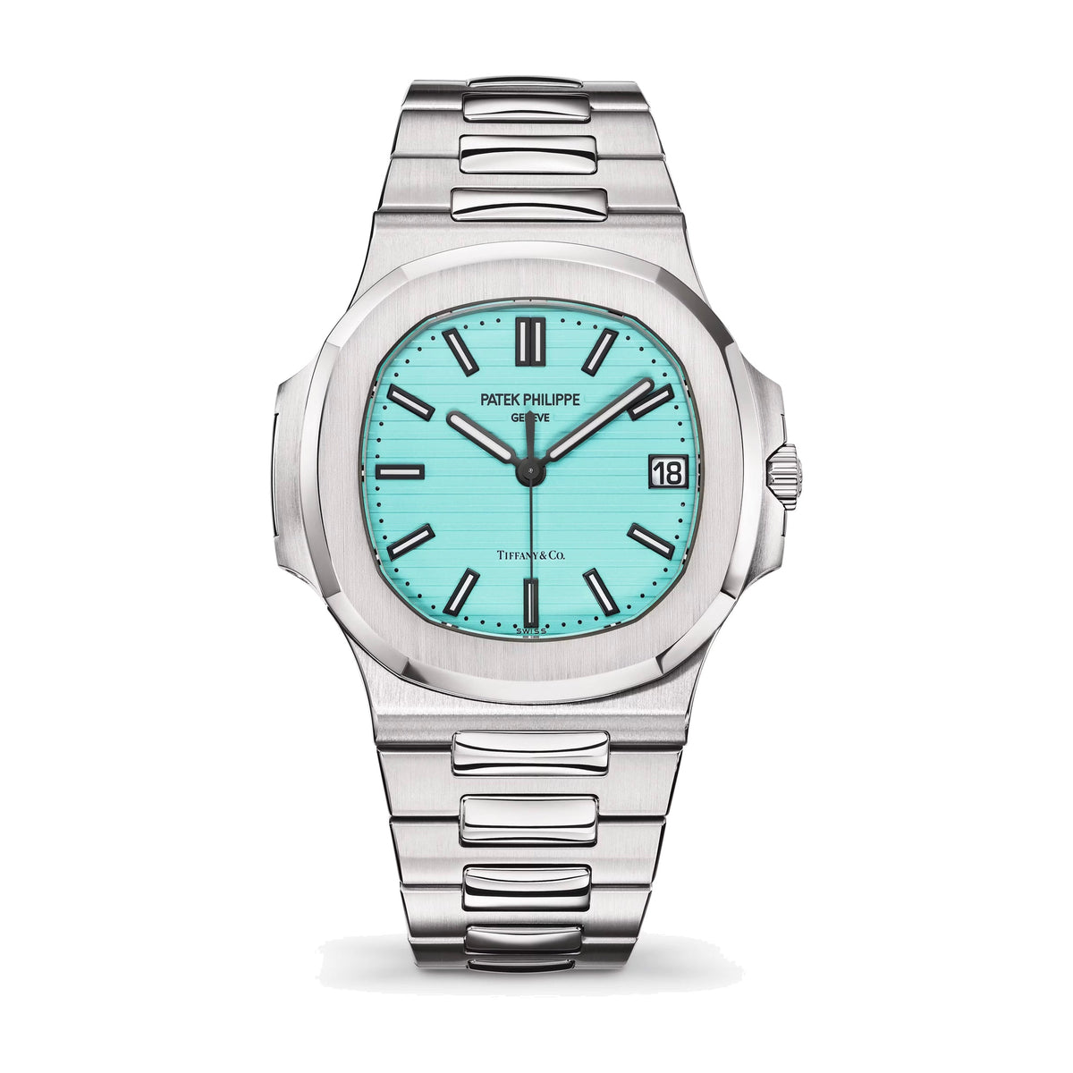 Nautilus with Tiffany & Co. blue dial — front view