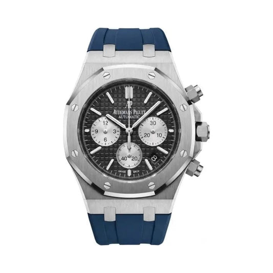 Audemars piguet - royal oak chronograph - with a blue rubber strap