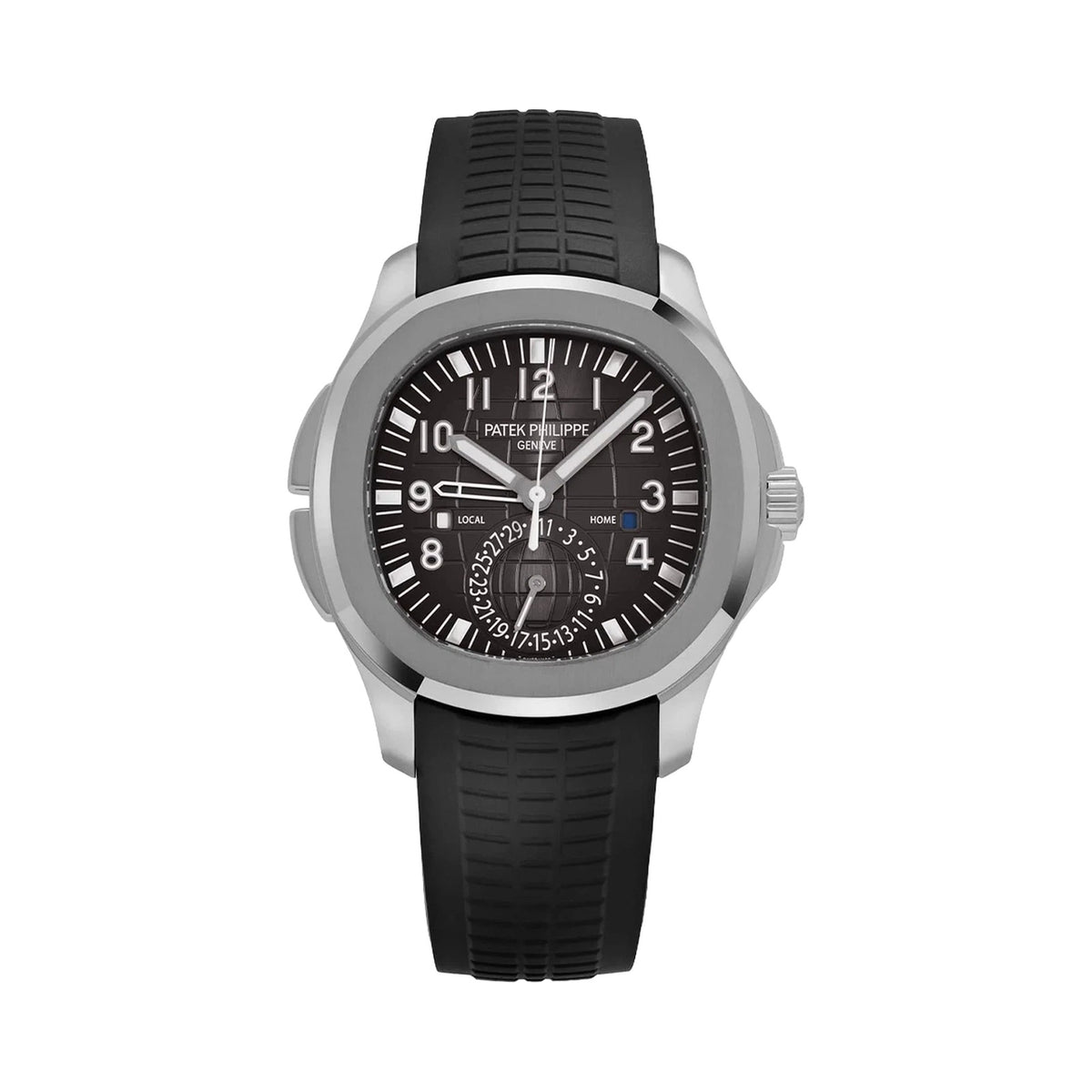 Aquanaut Travel Time — rounded octagonal case, front view of the dial