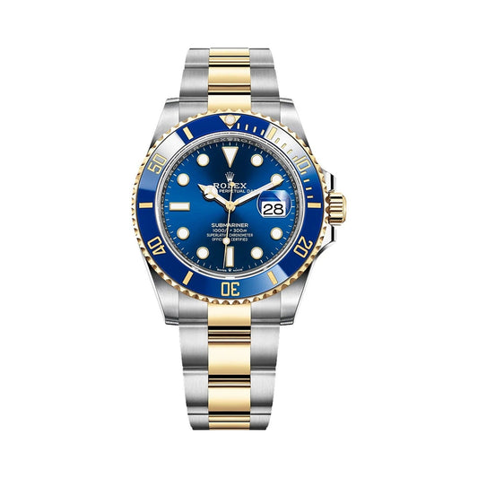 Submariner — steel case, blue dial and bezel, front view